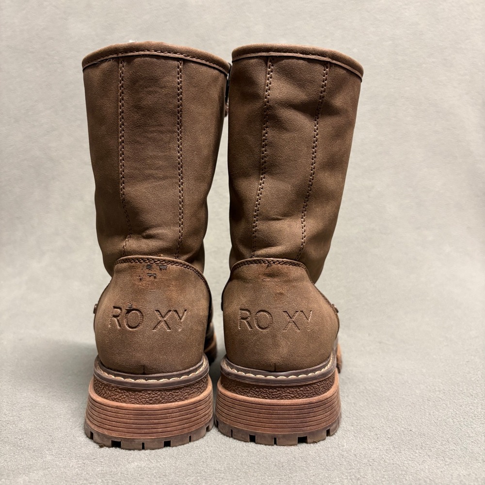 Roxy Bruna II Boots‎ US 8 Brown Faux Fur Lined Lace-Up Boots Lug Sole - Picture 3 of 12